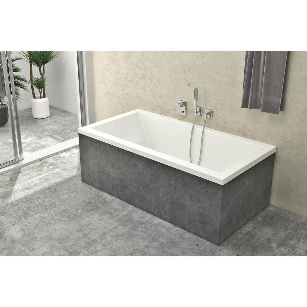 Acryline Acryzen podium bathtub 66'' x 36'' x 21 1/2'' Elevation system with tiling flange, drain right