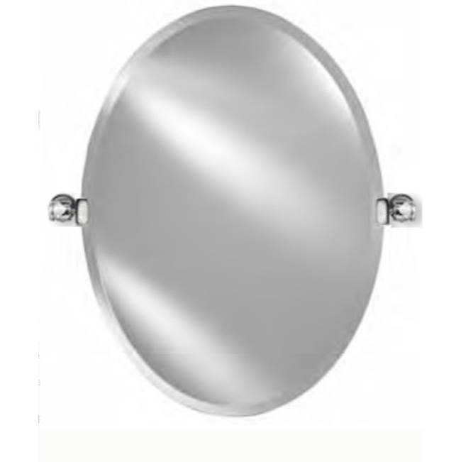 Afina Corporation 18X 26 Oval Frameless Beveled W/Satin Nickel-Transitional Brackets