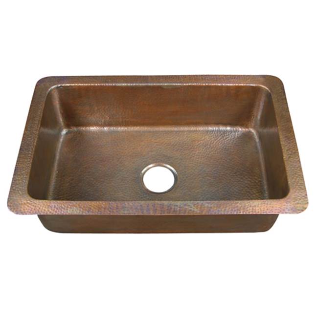 Barclay Rhodes Single Bowl KitchenSink-Hammered Antique Copper