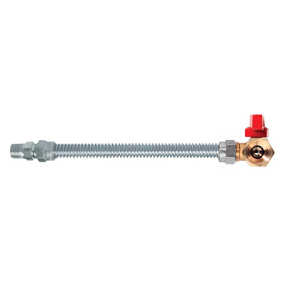 Dormont 5/8 IN OD, 1/2 IN ID, SS Gas Connector, 3/4 IN MIP x 3/4 IN FIP Angle Valve, 48 IN Length