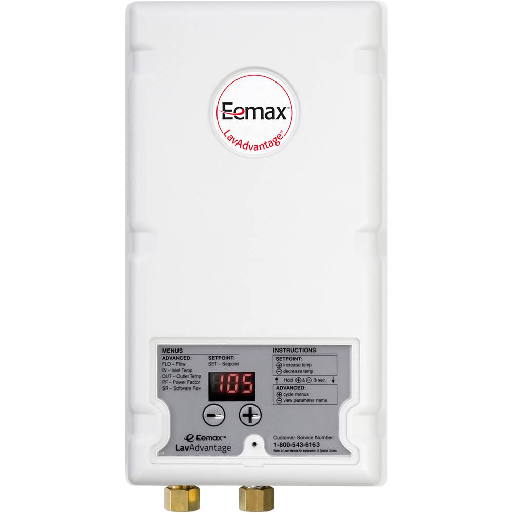 Eemax LavAdvantage 8.3kW 208V thermostatic tankless water heater for eyewash