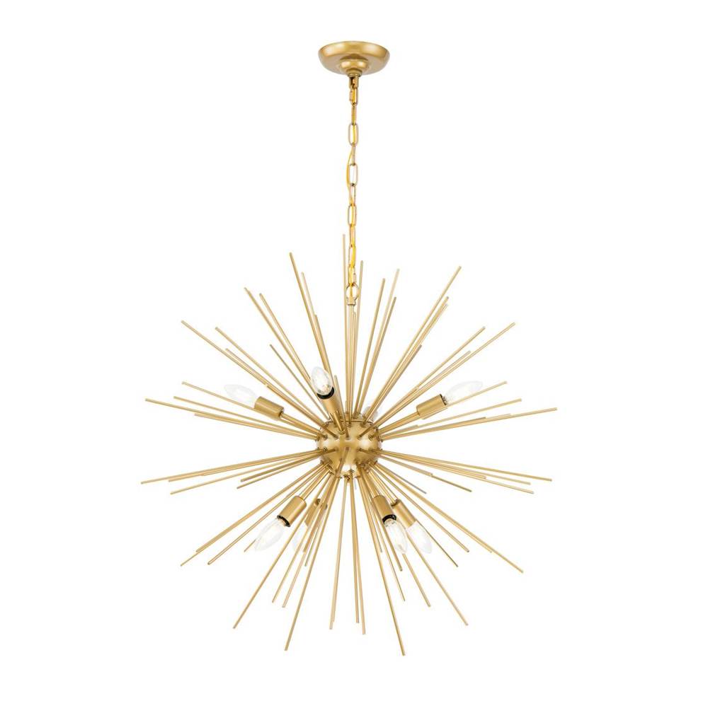 Elegant Lighting Timber 8 light Brass pendant