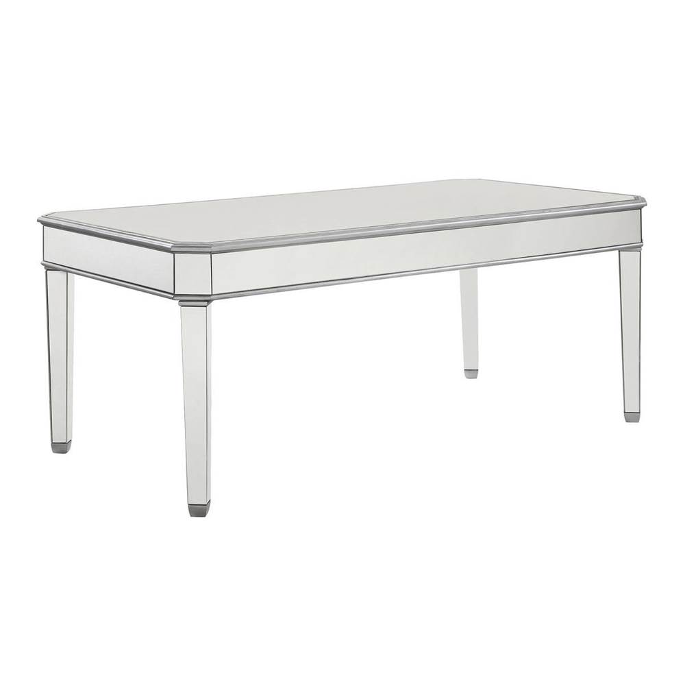 Elegant Lighting Rectangle Dining Table 60 In. X 32 In. X 30 In. In Silver Paint