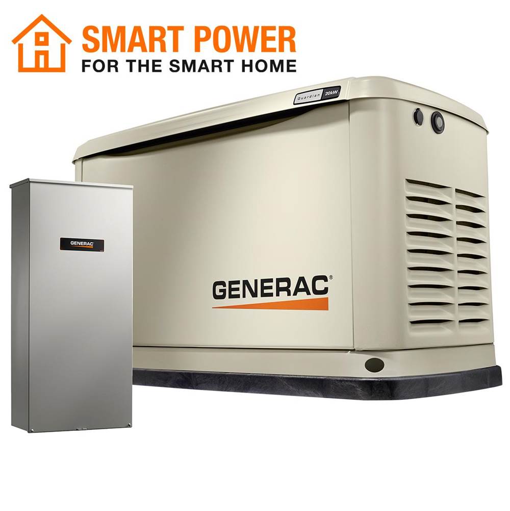 Generac 20/18kW Air-Cooled Standby Generator with Wi-Fi, Alum Enclosure, 200SE