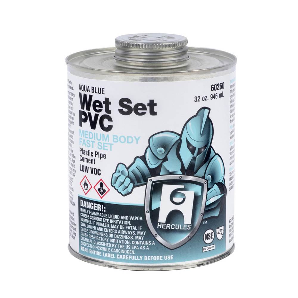 Hercules 1 Qt Wet Set Pvc Cement-Aqua Blue