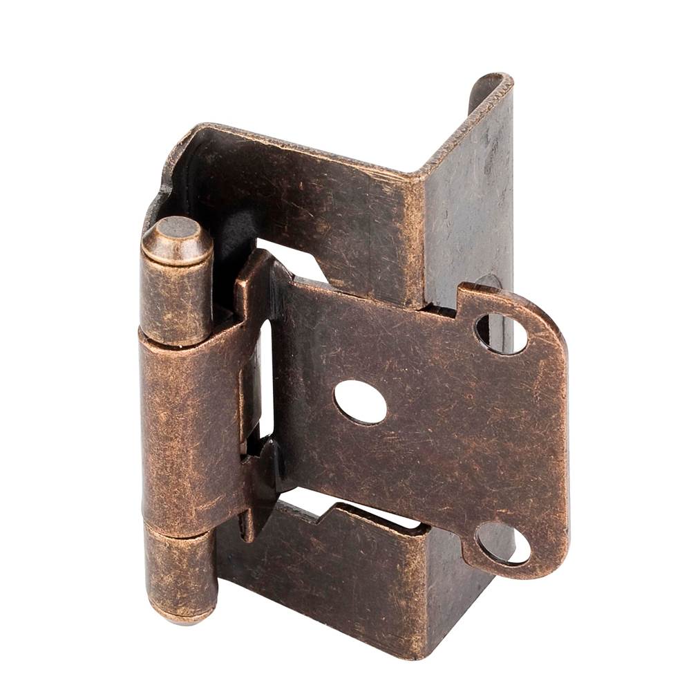 Hardware Resources 1/2'' Overlay, 3/4'' Frame Full Wrap Self Closing Hinge Without Screws  - Antique Brass