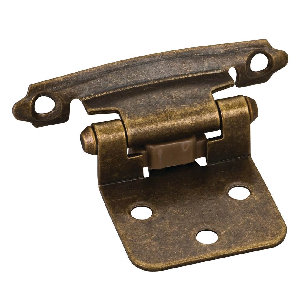 Hardware Resources Traditional 1/2'' Overlay Hinge with Screws - Antique Brass