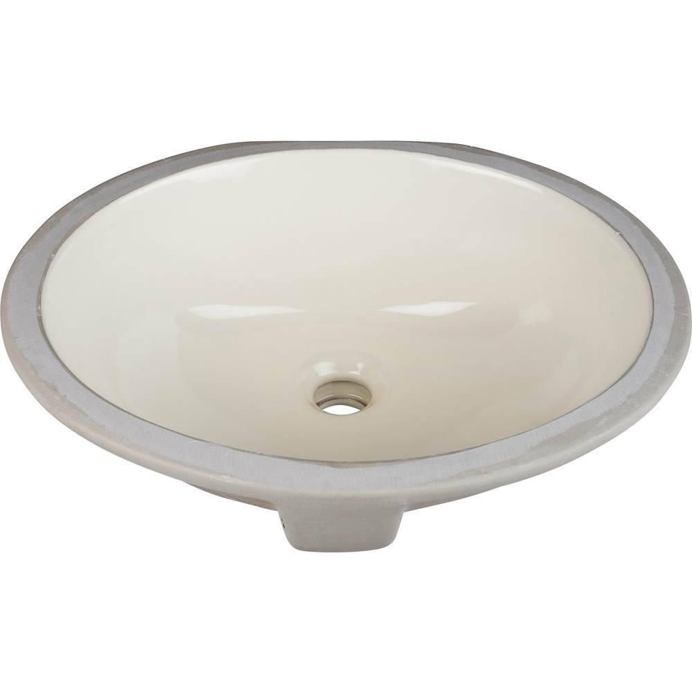 Hardware Resources 15-9/16'' L x 13'' W  Parchment Oval Undermount Porcelain Bathroom Sink With Overflow