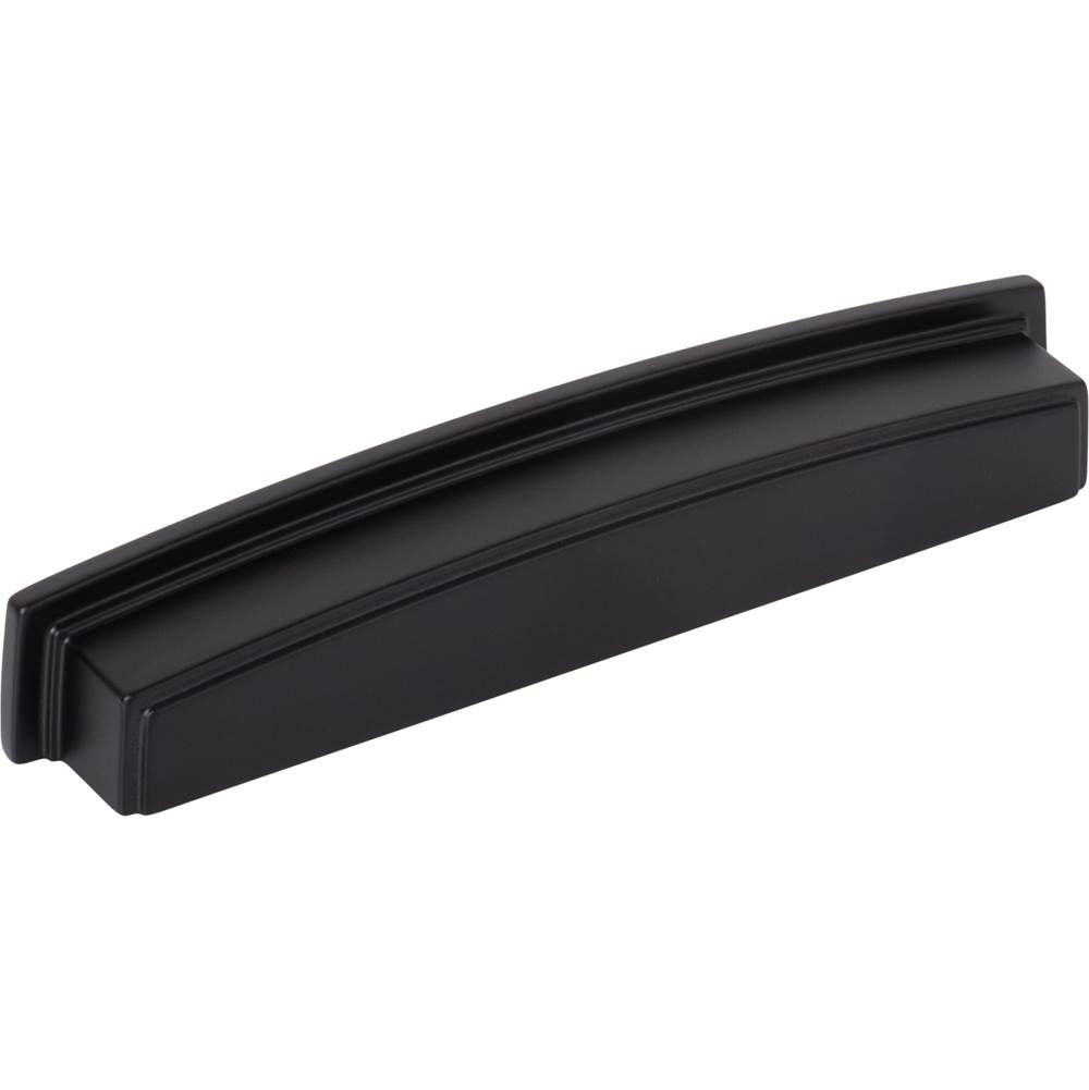 Jeffrey Alexander 160 mm Center Matte Black Square-to-Center Square Renzo Cabinet Cup Pull