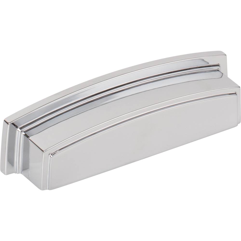 Jeffrey Alexander 96 mm Center Polished Chrome Square-to-Center Square Renzo Cabinet Cup Pull