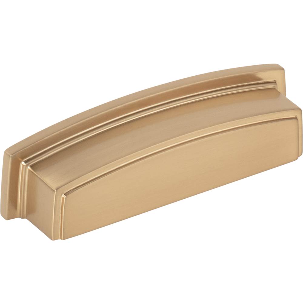Jeffrey Alexander 96 mm Center Satin Bronze Square-to-Center Square Renzo Cabinet Cup Pull