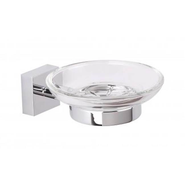 Kartners MADRID - Wall Mounted Soap Dish with Frosted Glass-Glossy White