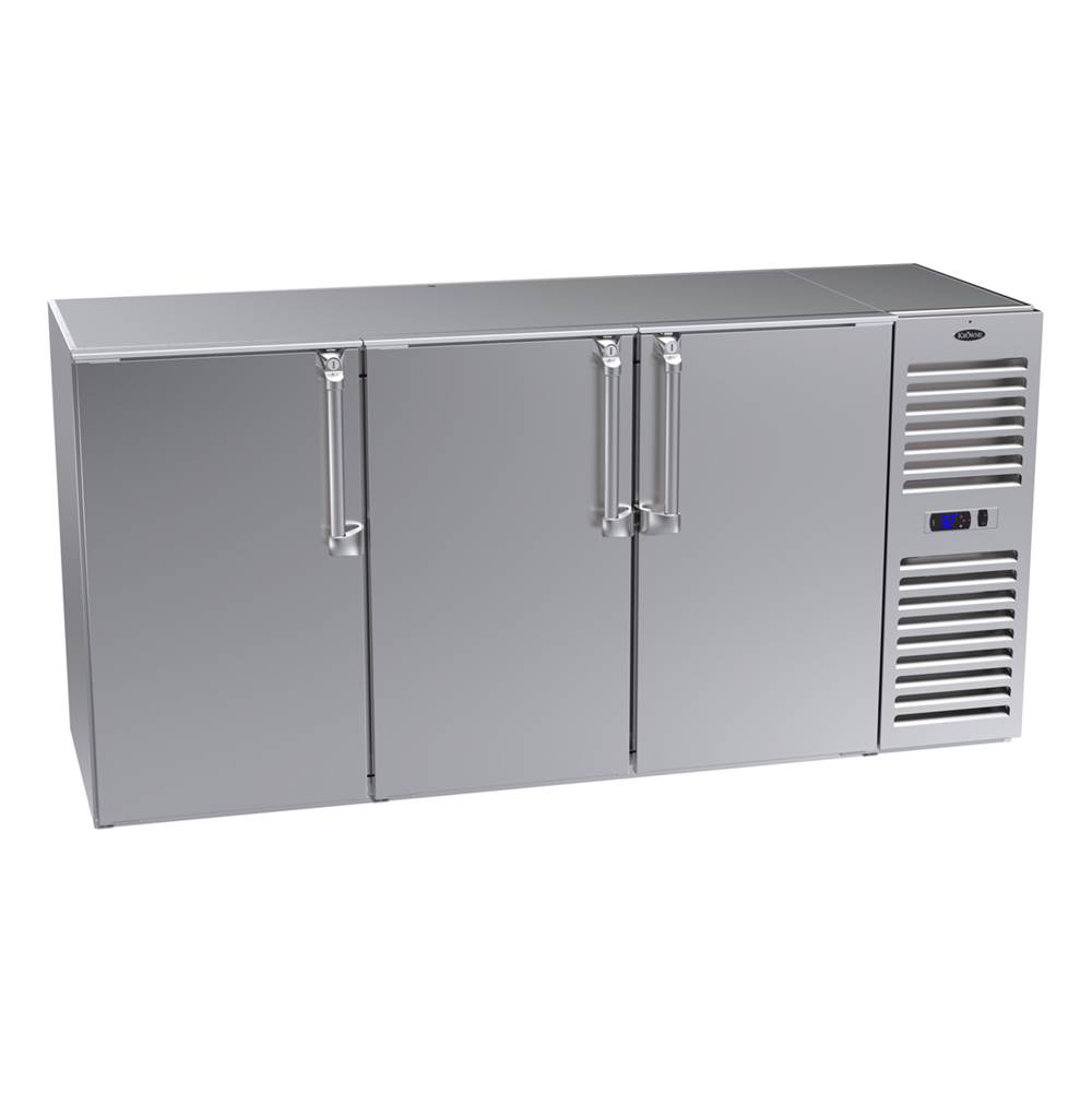 Krowne 72'' Self Contained Right Cabinet Narrow Door Backbar Cooler With 1 Right And 2 Left Ss Doors