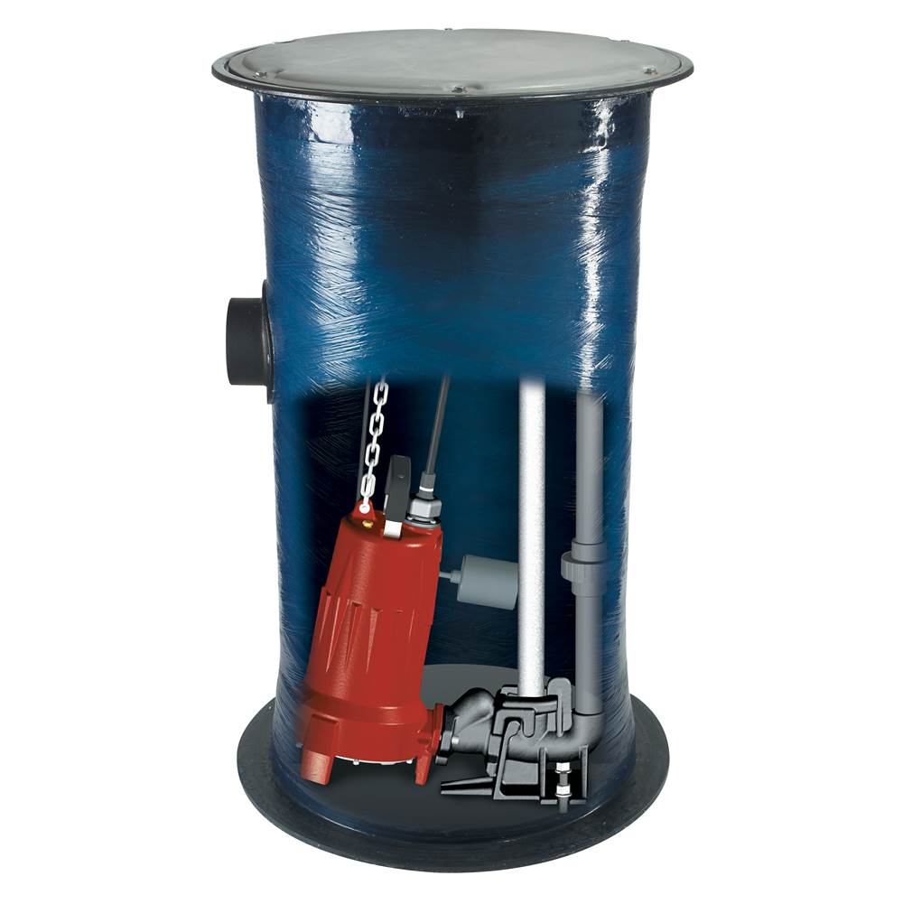 Liberty Pumps 2 hp, Simplex Grinder Package 1PH, 208-230V, 1-1/4'' Discharge with 24'' x 48'' basin and standard alarm