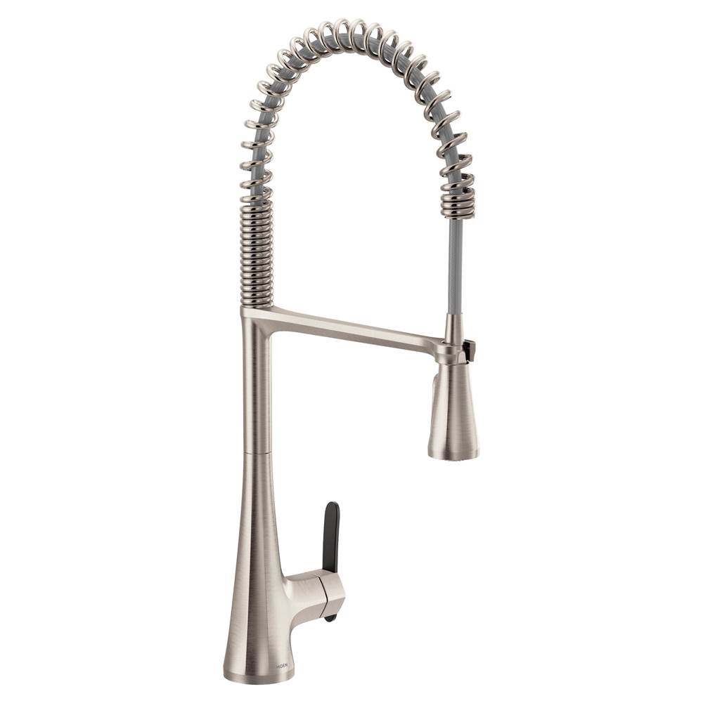 Moen Sinema Single-Handle Pull-Down Sprayer Kitchen Faucet with Power Clean and Spring Spout in Spot Resist Stainless