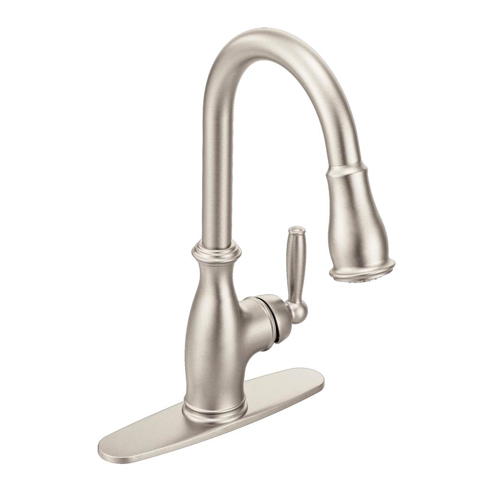 Moen Brantford One-Handle Pulldown Kitchen Faucet Featuring Power Boost and Reflex, Spot Resist Stainless