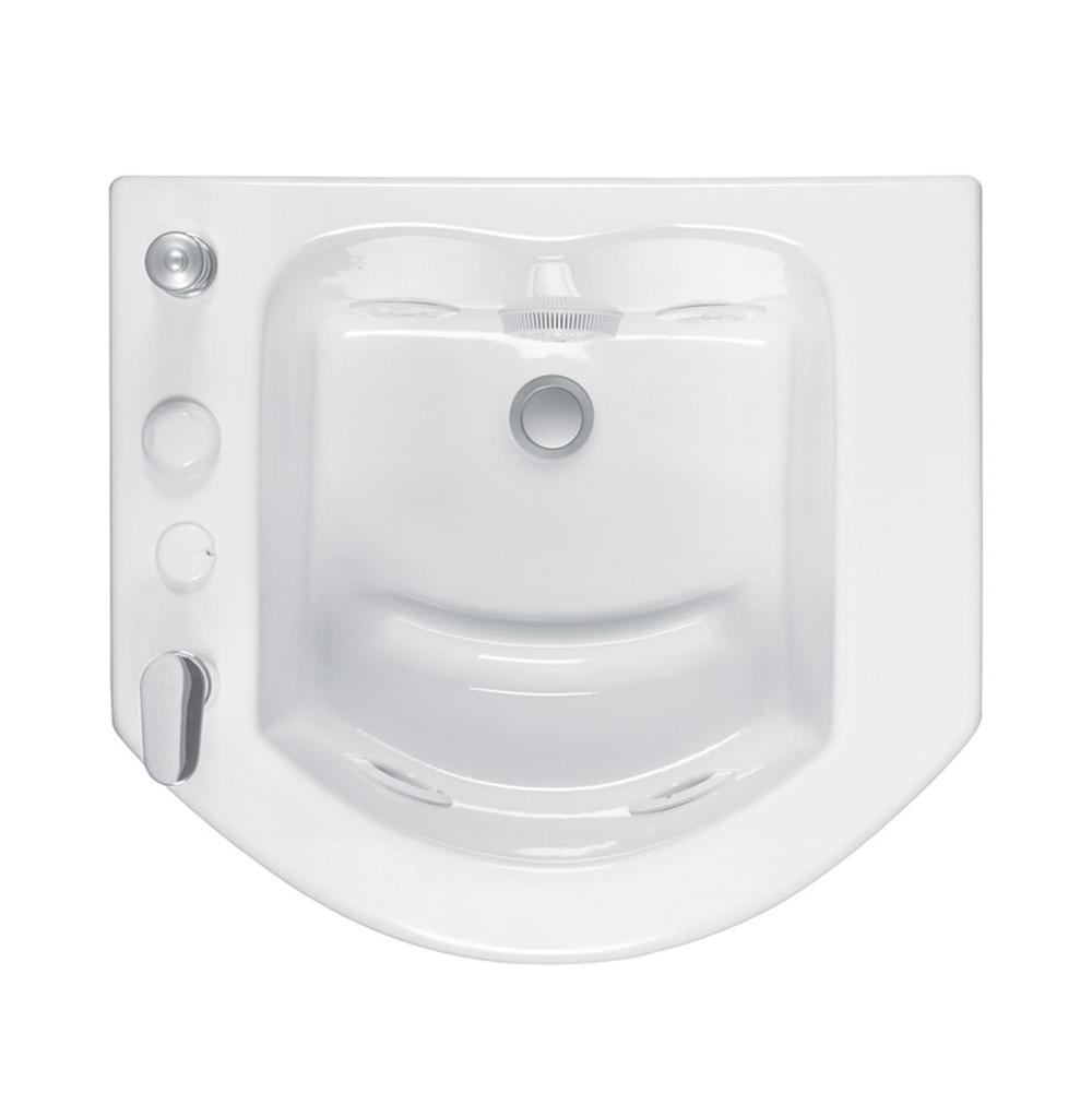 MTI Baths WHITE JENTLE PED WHIRLPOOL WITH CLEANING SYSTEM AND CHROME VALVE