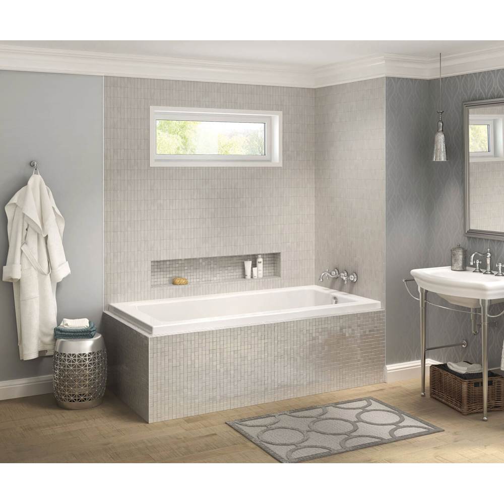 Maax Pose 6636 IF Acrylic Corner Right Right-Hand Drain Combined Whirlpool & Aeroeffect Bathtub in White