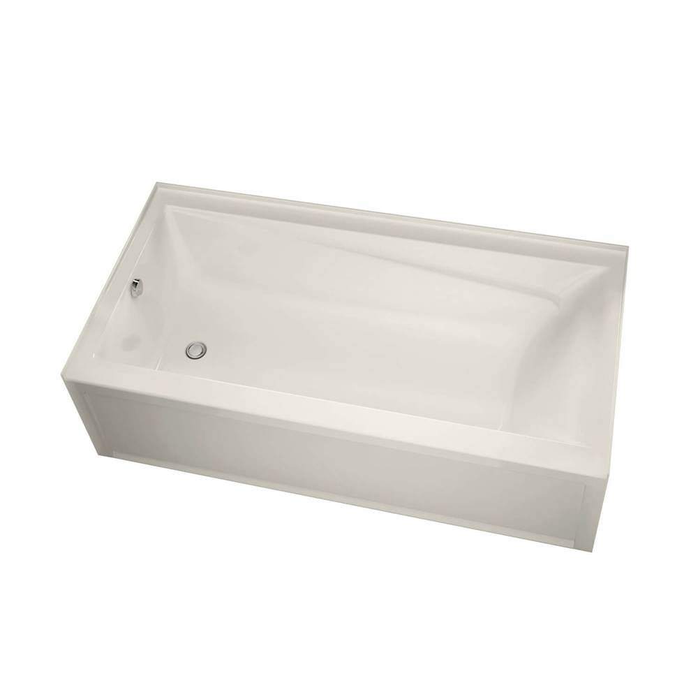 Maax Exhibit 6632 IFS AFR Acrylic Alcove Right-Hand Drain Whirlpool Bathtub in Biscuit