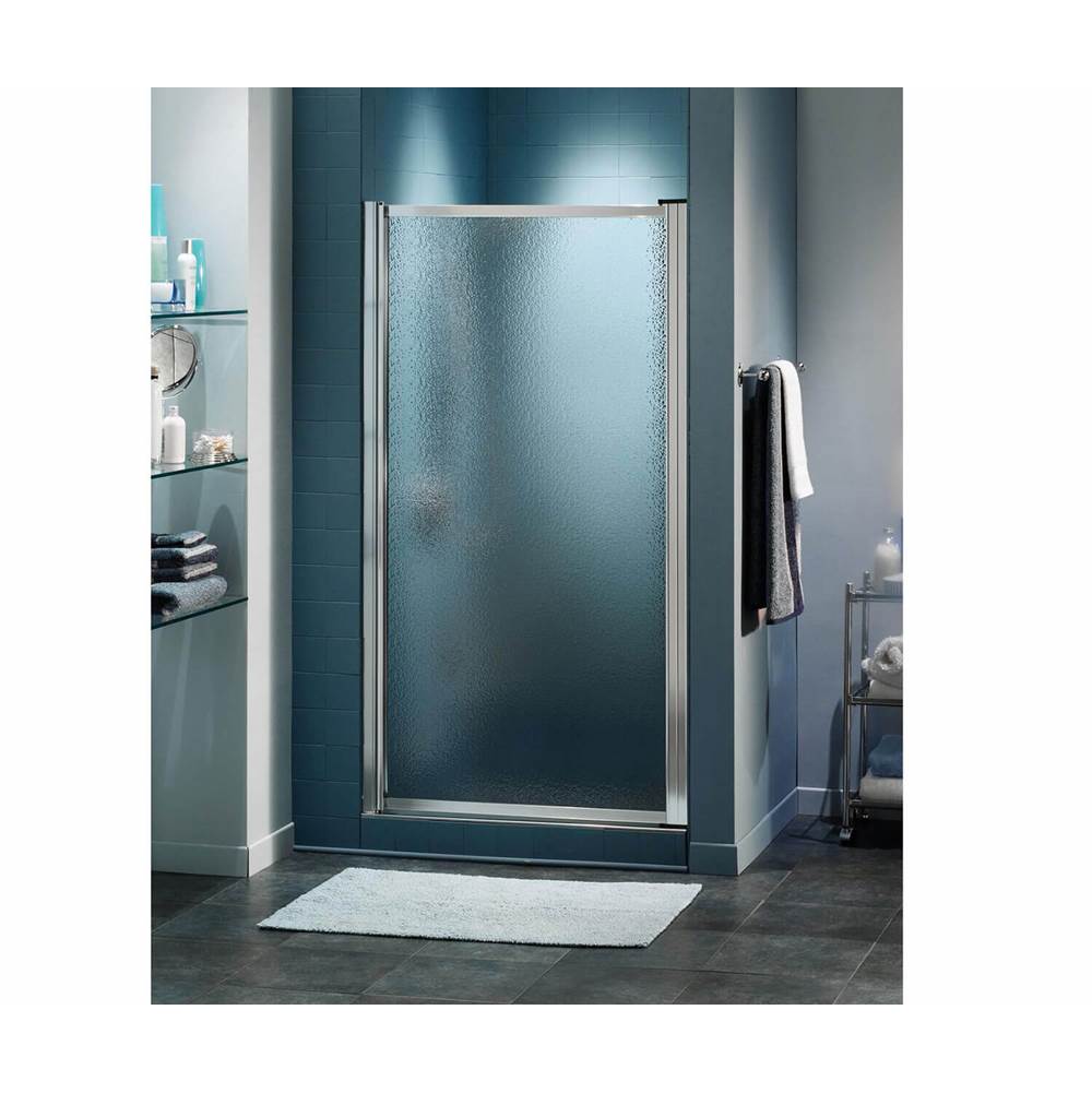 Maax Pivolok 33-34 3/4 x 64 1/2 in. Pivot Shower Door for Alcove Installation with Raindrop glass in Chrome