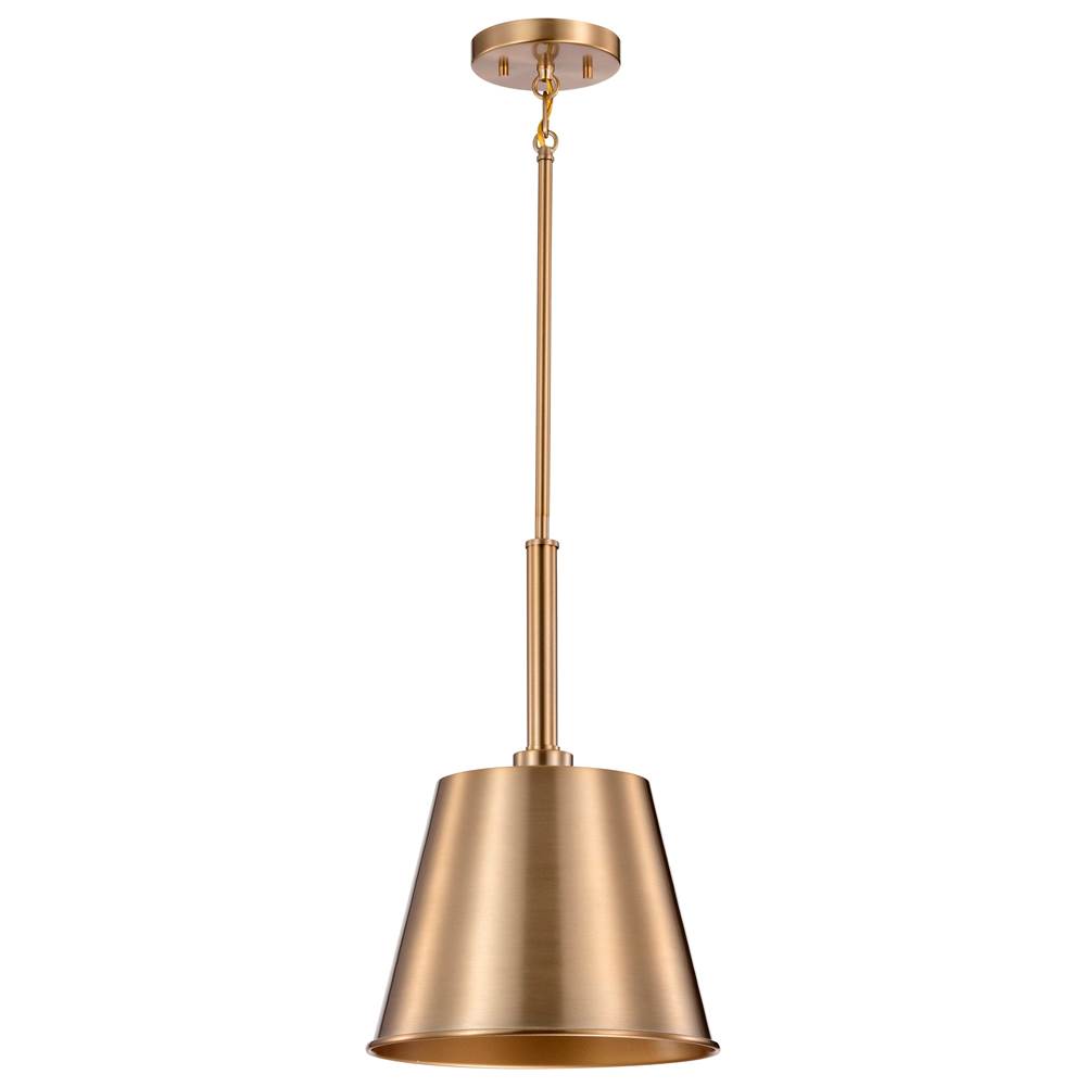 Nuvo Alexis 1 Light Small Pendant; Burnished Brass and Gold Finish