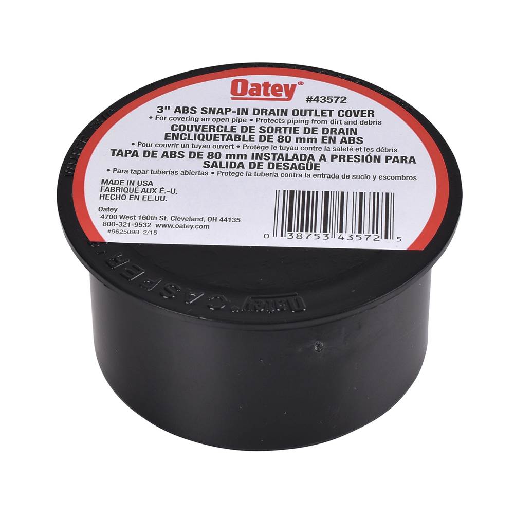 Oatey 3 In. Plastic Snap-In W/Plastic Cover Abs