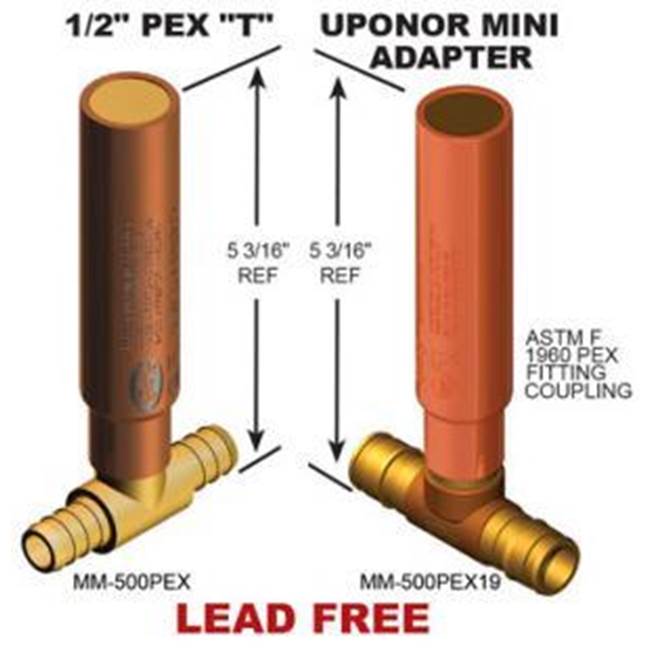 Precision Plumbing Astm 1807 Pex Barb Tee 1/2'' P/B Ftg Lead Free Mini Max ''Aa''