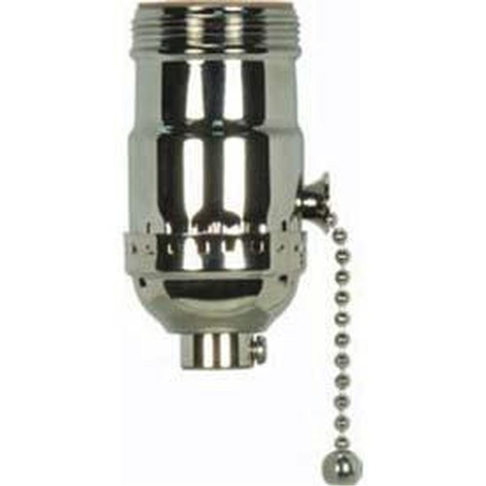 Satco Polished Nickel Finish Stamped Brass Pull Chain Socket with Ball