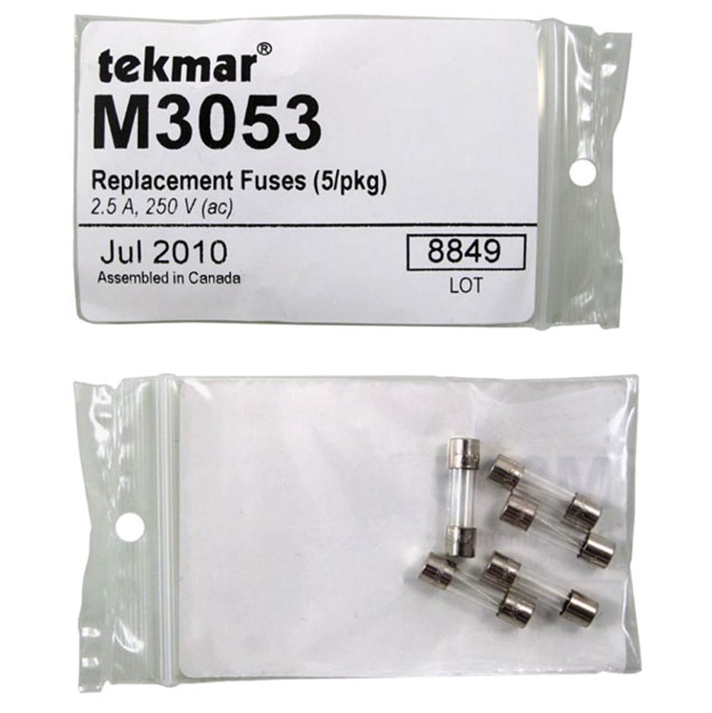 Tekmar Replacement Fuses (5/pkg), 2.5 A, 250 VAC