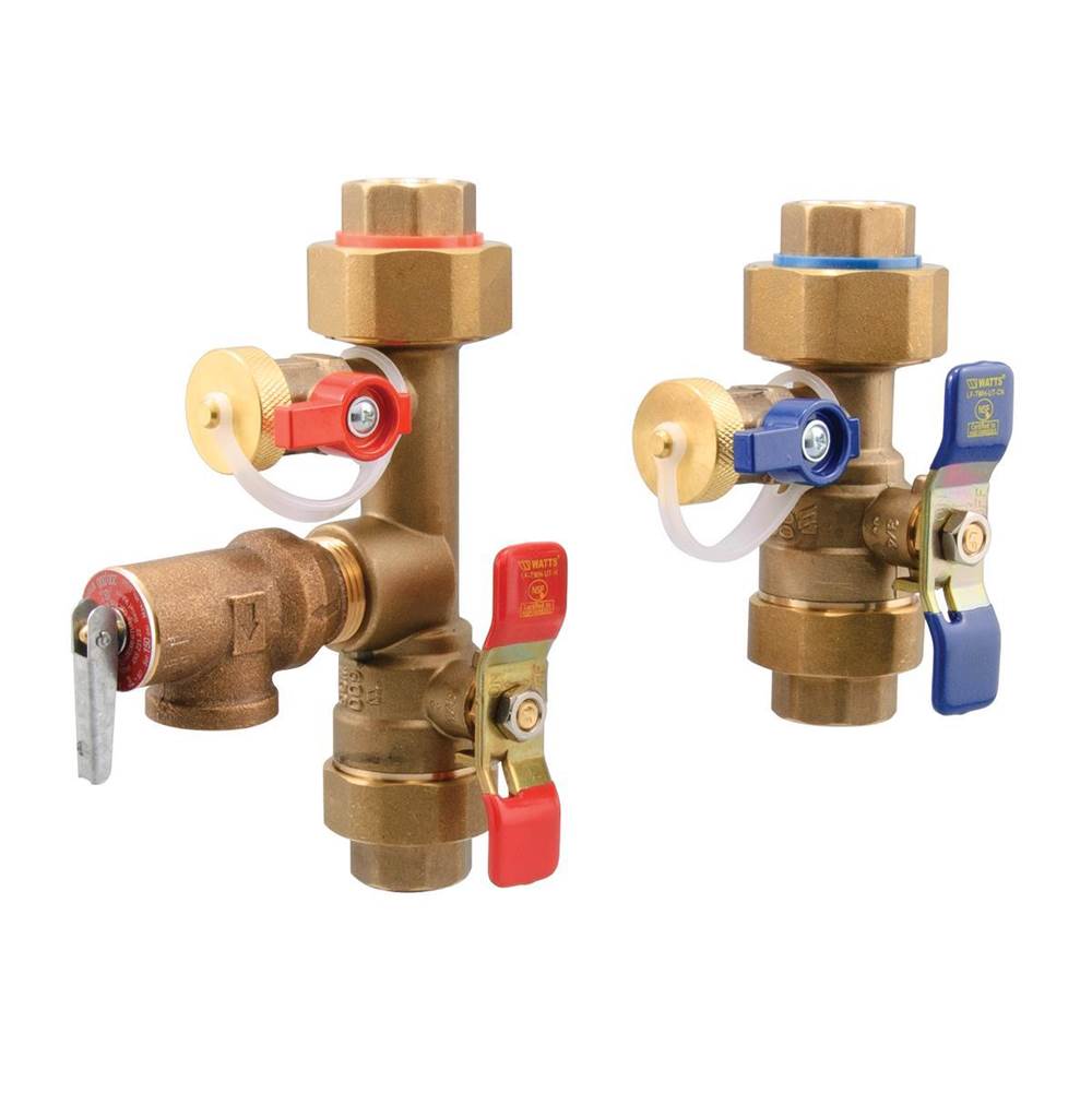 Watts 3/4 In Lead Free Tankless Water Heater Valve Set With Relief Valve, Sweat And Fpt Plumbing Connections