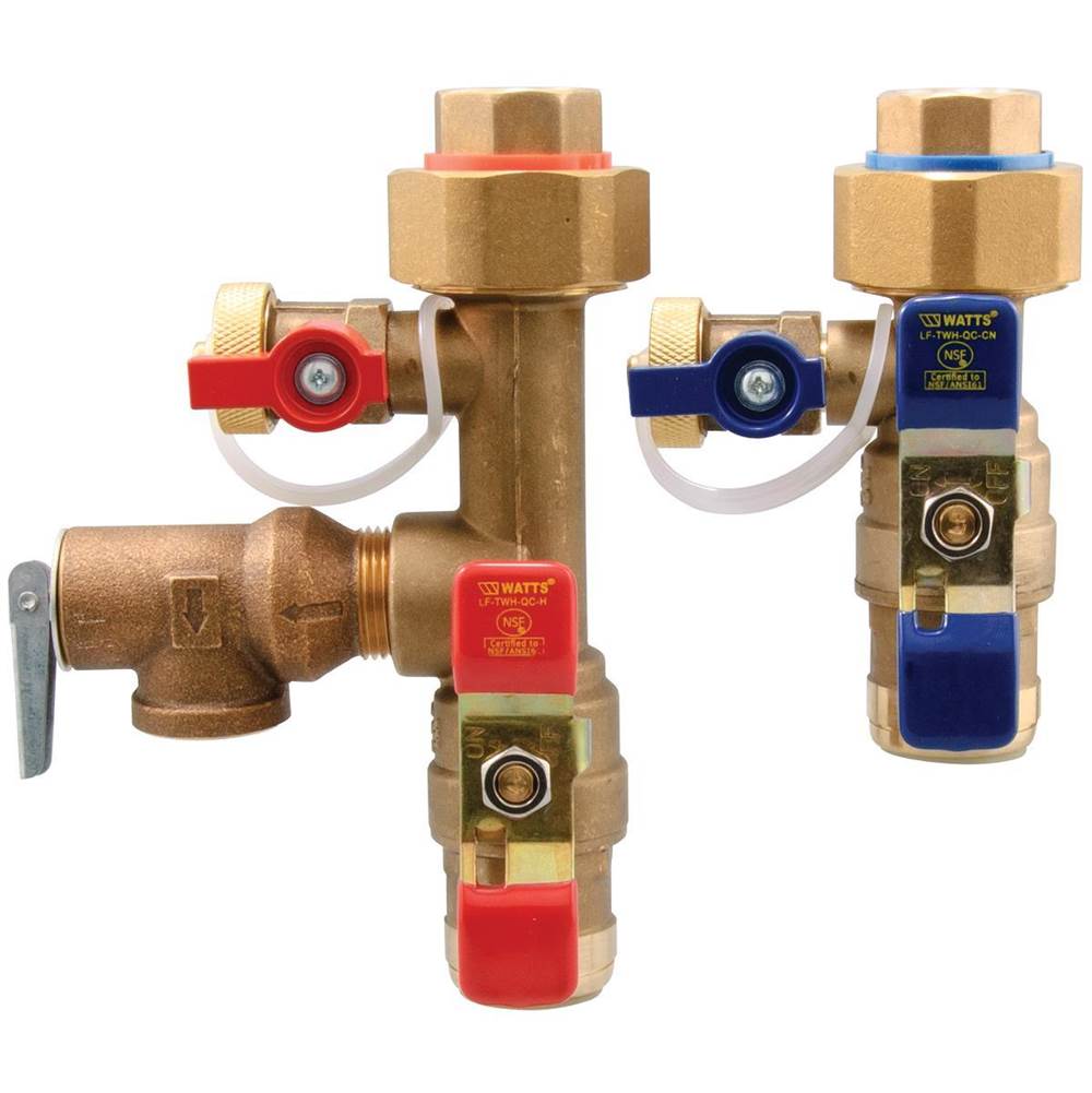 Watts 3/4 In Lead Free Tankless Water Heater Valve Set With Relief Valve And Quick Connect Plumbing Connections